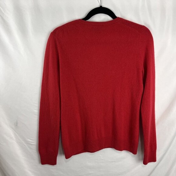 Lord & Taylor Cashmere Red V-Neck Sweater Women's Size M - Picture 5 of 8